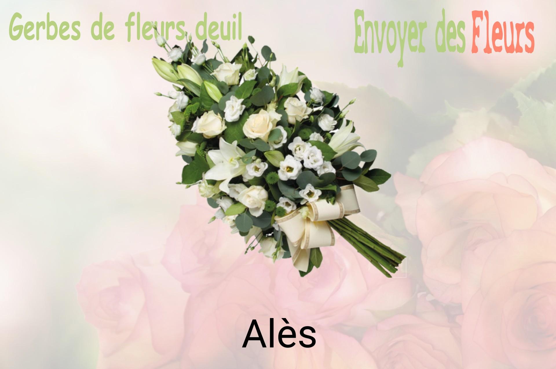 Gerbe de fleurs de deuil livrée à Alès